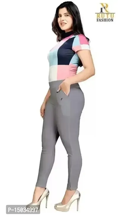 Stretchable  Cotton Lycra ladies Comfort Fit Potali Pant Trousers  Pants-thumb0