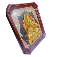 Religious Ganesh  Plastic Wooden Finish Wall Frame-thumb1