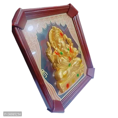 Religious Ganesh  Plastic Wooden Finish Wall Frame-thumb2