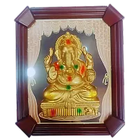 Religious Ganesh  Plastic Wooden Finish Wall Frame-thumb2