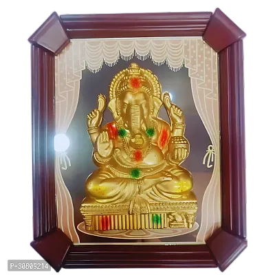 Religious Ganesh  Plastic Wooden Finish Wall Frame-thumb3