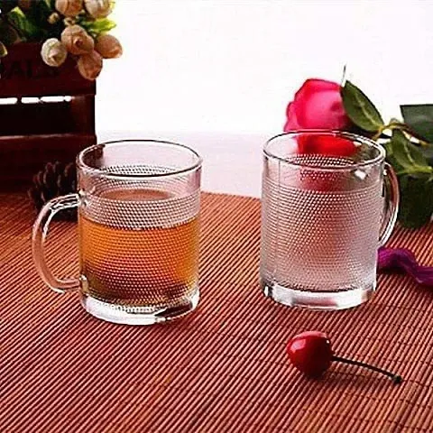 CP Tea Coffee Dotted Glass Cups 6 pc set - (225 ml)