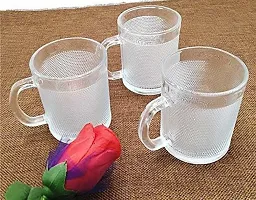 CP Tea Coffee Dotted Glass Cups 6 pc set - (225 ml)-thumb1