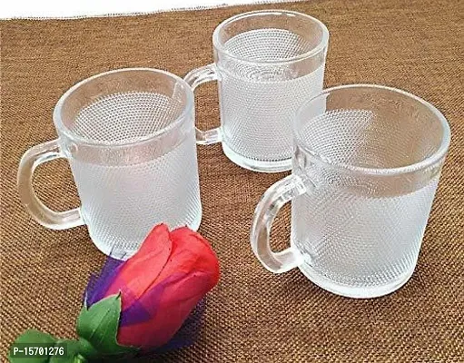 CP Tea Coffee Dotted Glass Cups 6 pc set - (225 ml)-thumb2