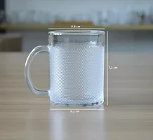 CP Tea Coffee Dotted Glass Cups 6 pc set - (225 ml)-thumb2