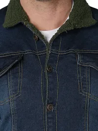 Men's Winter Wear Faux Fur Denim Jacket | Latest Stylish Denim Jacket For Men | Full Sleeve Faux Fur Lined Warm Jacket_ Blue-thumb3