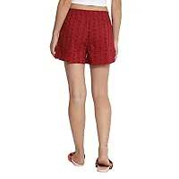 Solid Cotton Shorts For Women | Women Cotton Schiffli Shorts | Nicker For Women | Regular Fit | Loose Fit | Elastic Waist| Shorts with Adjustable Drawstring | Women Shorts For Yoga | GYM | Jogging | Night Wear | Active Wear | Shorts With Pockets_ Pink-thumb1
