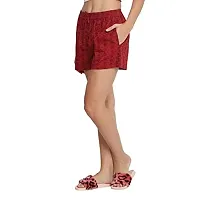 Solid Cotton Shorts For Women | Women Cotton Schiffli Shorts | Nicker For Women | Regular Fit | Loose Fit | Elastic Waist| Shorts with Adjustable Drawstring | Women Shorts For Yoga | GYM | Jogging | Night Wear | Active Wear | Shorts With Pockets_ Pink-thumb2