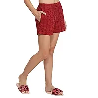 Solid Cotton Shorts For Women | Women Cotton Schiffli Shorts | Nicker For Women | Regular Fit | Loose Fit | Elastic Waist| Shorts with Adjustable Drawstring | Women Shorts For Yoga | GYM | Jogging | Night Wear | Active Wear | Shorts With Pockets_ Pink-thumb3