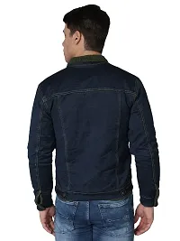 Men's Winter Wear Faux Fur Denim Jacket | Latest Stylish Denim Jacket For Men | Full Sleeve Faux Fur Lined Warm Jacket_ Blue-thumb1