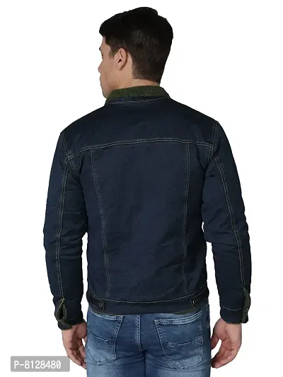 Men's Winter Wear Faux Fur Denim Jacket | Latest Stylish Denim Jacket For Men | Full Sleeve Faux Fur Lined Warm Jacket_ Blue-thumb2
