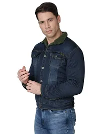 Men's Winter Wear Faux Fur Denim Jacket | Latest Stylish Denim Jacket For Men | Full Sleeve Faux Fur Lined Warm Jacket_ Blue-thumb4