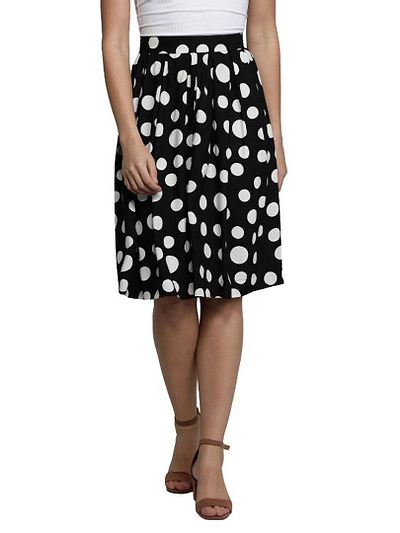 Trendy Rayon Polka Dot Printed Bell Shape Skirts