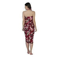 Floral Print Georgette Beachwear Swimsuit Body Coverup Wrap Sarong for Women-thumb1