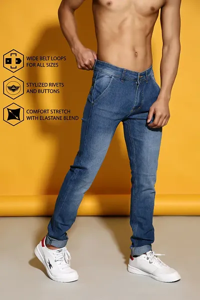 Reliable Solid Mid-Rise Jeans For Men