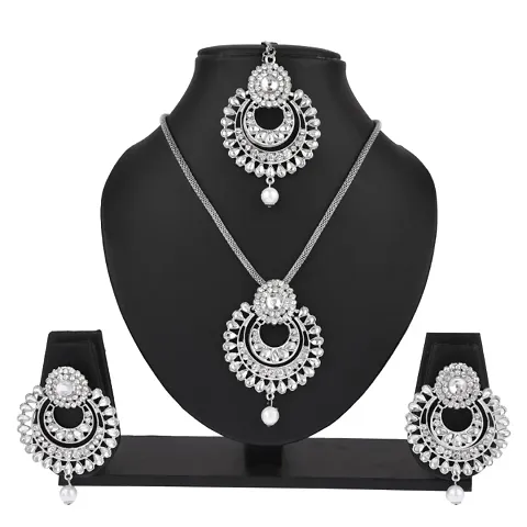 Traditional Style Silver Alloy Jewellery Set