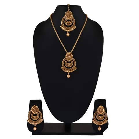 Latest Attractive Alloy Jewellery Set with Maang Tikka