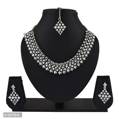 Latest Attractive Alloy Jewellery Set with Maang Tikka