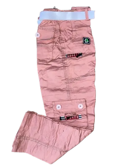 Fabulous Pink Cotton Printed Trouser For Boys