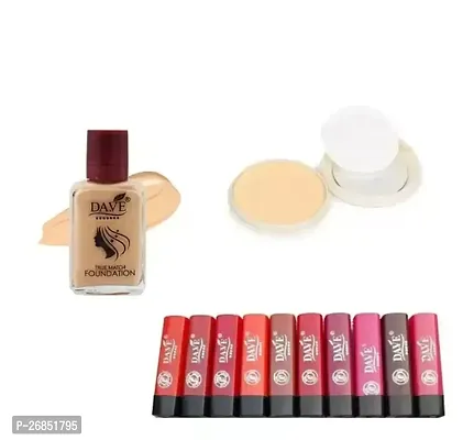 Compact Foundation Lipstick Combo Of 3