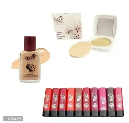 Compact Foundation Lipstick Combo Of 3