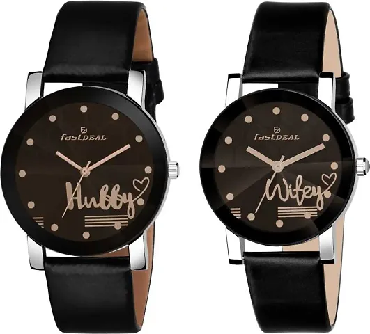 Attractive Synthetic Strap Watches For Couple