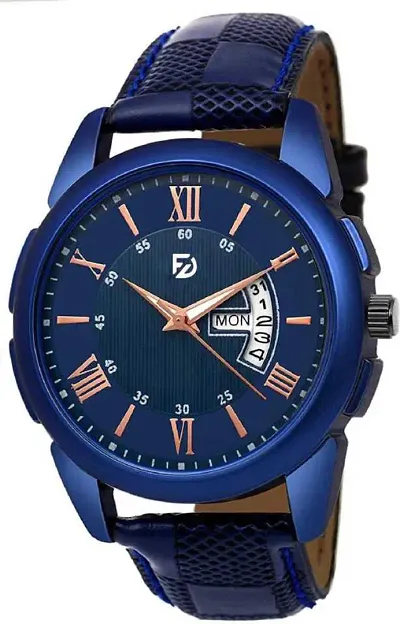 Synthetic Strap Day & Date Watches For Men