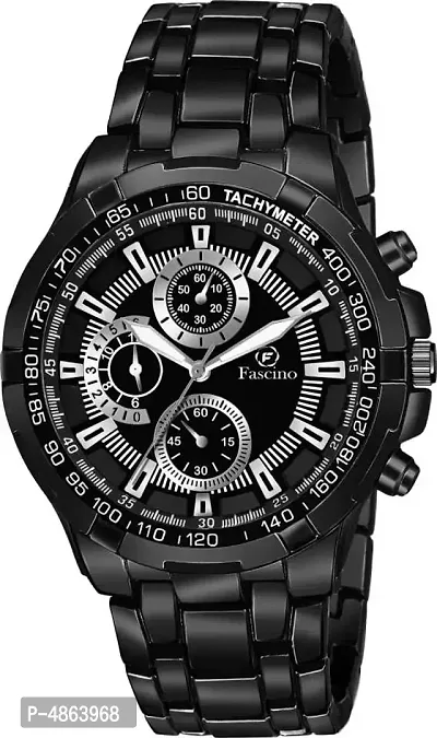 Stylish and Trendy Black Metal Strap Analog Watch for Men's