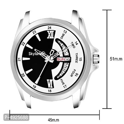 Multicolor  Dial Water Resistant Silver Color Stainless Steel Day  Date Function Watch For Men/Boys Analog Watch-thumb4