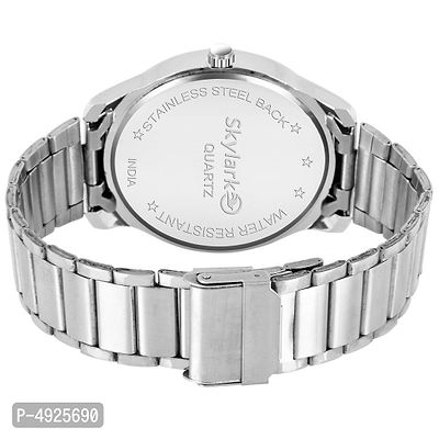 Round Silver Dial Water Resistant Silver Color Stainless Steel Bracelet Watch For Men/Boys Analog Watch-thumb4