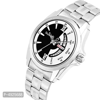 Multicolor  Dial Water Resistant Silver Color Stainless Steel Day  Date Function Watch For Men/Boys Analog Watch-thumb3