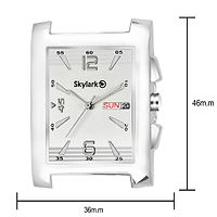 Round Silver Dial Water Resistant Silver Color Stainless Steel Day  Date Function Watch For Men/Boys Analog Watch-thumb2