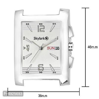 Round Silver Dial Water Resistant Silver Color Stainless Steel Day  Date Function Watch For Men/Boys Analog Watch-thumb3