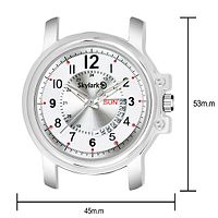 Round Silver Dial Water Resistant Silver Color Stainless Steel Day  Date Function Watch For Men/Boys Analog Watch-thumb2