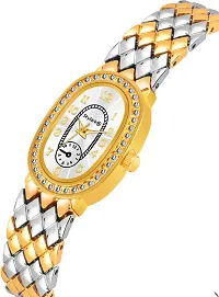 Stylish Analog Diamond Dial Two Tone strap watch for Girls  and Women-thumb4