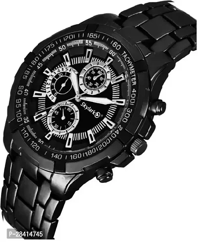 Stylish Black Dial Analog Watch For Men-thumb3