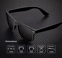 Combo offer Pack of 3 sunglasses Full  Black Trendy Fashion Rectangular combo of full black shades with Black  For- Boys  Girls-thumb1