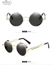 UV Protection Gold Premium Retro Round Sunglasses (Free Size)  For- Boys  Girls-thumb3