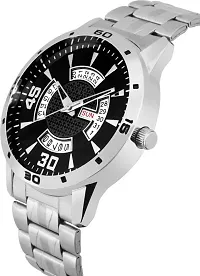 Black Dial Day  Date Functioning Water Resistant Stainless Steel Bracelet Watch for Men/Boys Analog Watch - For Men-thumb1