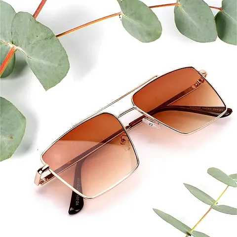 IFLASH Square Aviator Sunglasses for Men and Women Fashion Metal Vintage Gradient Shades Sunglasses UV400 Protection