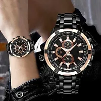 Stylish Black Dial Analog Watch For Men-thumb1