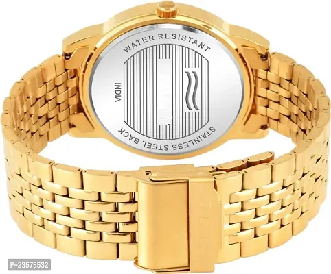Exclusive Premium Gold Plated Dial Gold Golden Chain Day  Date Functioning Watch for Men-thumb2