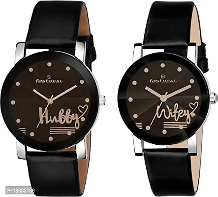 Fastdeals Analogue Men & Women's Watch (Black Dial Black Colored Strap) (Pack of 2)