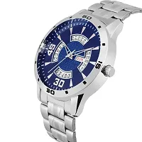 Blue Dial Day  Date Functioning Water Resistant Stainless Steel Bracelet Watch for Men/Boys Analog Watch - For Mennbsp;-thumb1