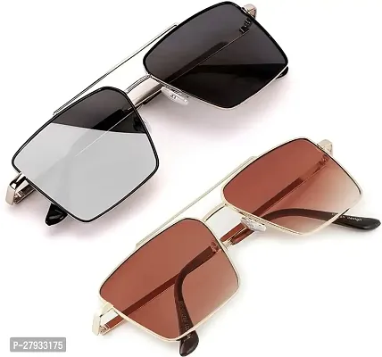 UV Protection, Riding Glasses, Retro Square Sunglasses  pack -2  For- Boys  Girls
