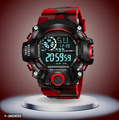 Red Color Date Display Timer and Stop Watch Sport Watch For Boy Digital Watch-thumb0