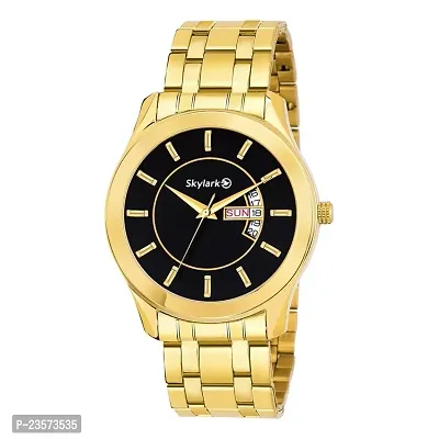 Gold Plated Day  Date Functioning Boys And Men Watch for Men