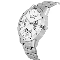White Dial Day  Date Functioning Water Resistant Stainless Steel Bracelet Watch for Men/Boys Analog Watch - For Men-thumb1