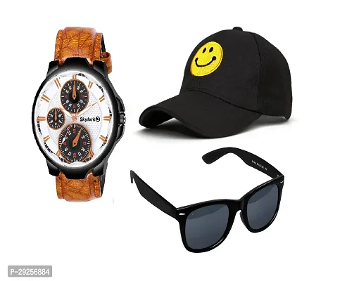 Baseball Cap, Black Sunglass, Watch Combo for Men  Boys-thumb0