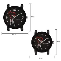 Skylark Black Dial Round Shape Stainless Steel Strap Analog Cute Love Couple Watch for Men and Women - Combo of 2-thumb3